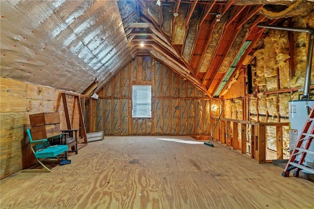 attic with gas water heater