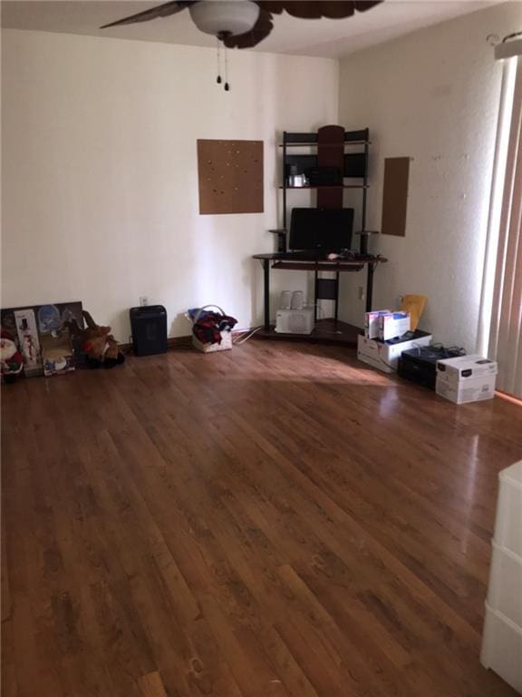 219 Queen Anne Dr, Slidell, LA 70460 - interior space featuring a ceiling fan and wood finished floors