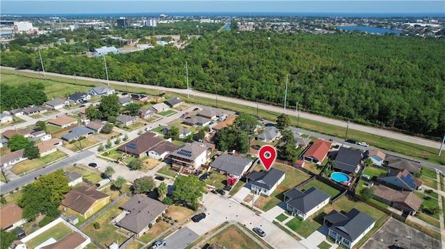 10735 Vienna St, New Orleans, LA 70126 - birds eye view of property with a forest view and a residential view