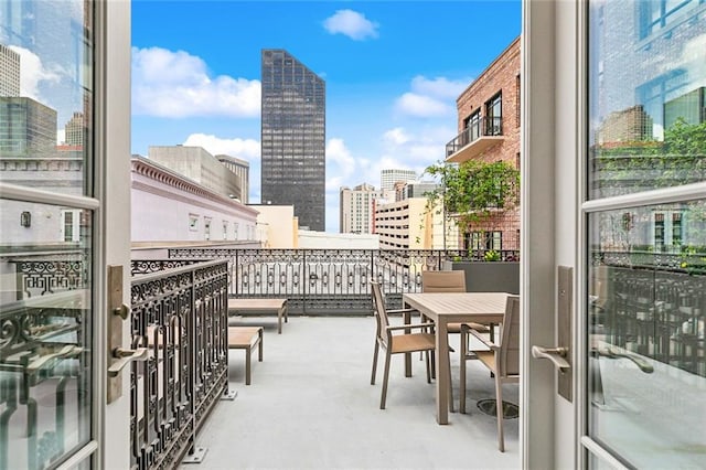 balcony with a view of city