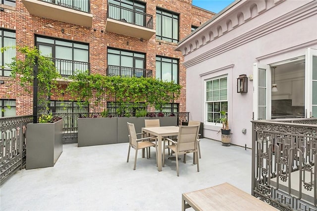 view of patio with outdoor dining space