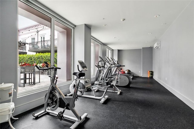 gym with baseboards