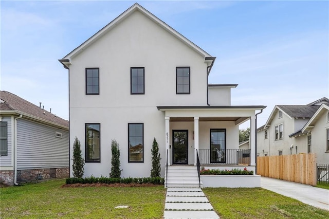6371 Louis Xiv St, New Orleans, LA 70124 - modern farmhouse style home featuring covered porch and stucco siding