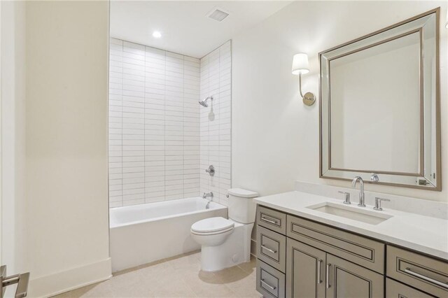 6371 Louis Xiv St, New Orleans, LA 70124 - bathroom with vanity, shower / bathtub combination, and tile patterned flooring