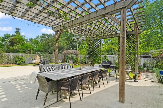 616 Marilyn Dr, Mandeville, LA 70448 - view of patio featuring a fenced backyard and a pergola