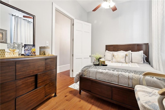 727 N Salcedo St, New Orleans, LA 70119 - bedroom featuring light wood-type flooring and ceiling fan