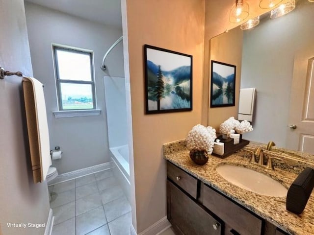 9508 E Terran Ln, Waggaman, LA 70094 - full bath featuring vanity, shower / washtub combination, and tile patterned flooring