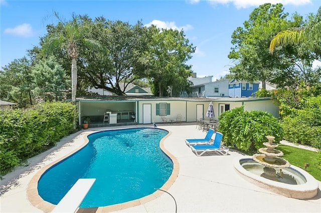 2820 Desoto St, New Orleans, LA 70119 - swimming pool with a patio area and a diving board