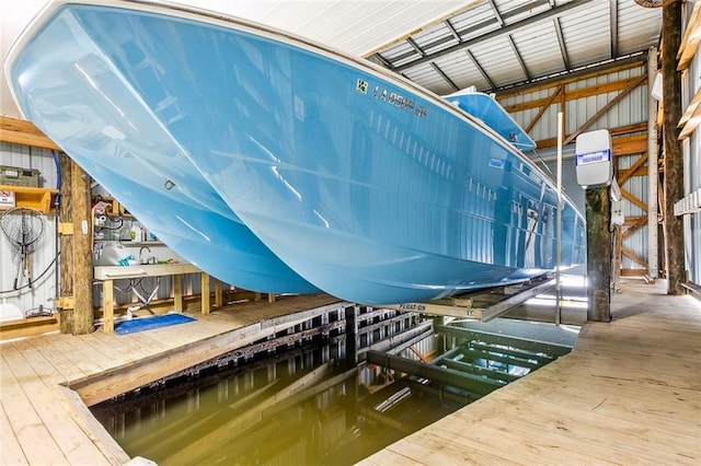 dock area with boat lift