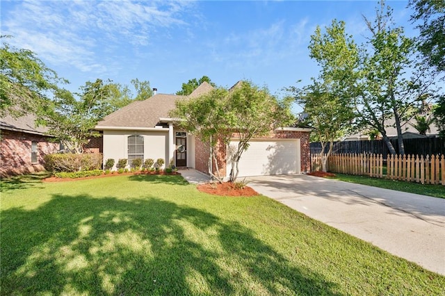 2436 Cours Carson St, Mandeville, LA 70448 - view of front of house with an attached garage, concrete driveway, and brick siding