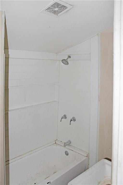 full bathroom with visible vents and bathing tub / shower combination