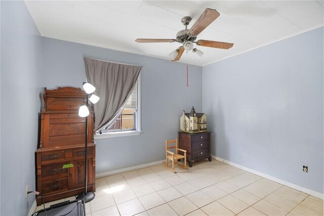 1208 Maine Ave, Kenner, LA 70062 - bedroom featuring ceiling fan, crown molding, and baseboards
