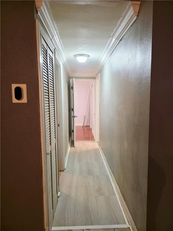 4967A Jean Lafitte Blvd, Lafitte, LA 70067 - hallway featuring crown molding, baseboards, and light wood-style flooring