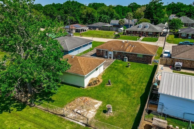 aerial view featuring a residential view
