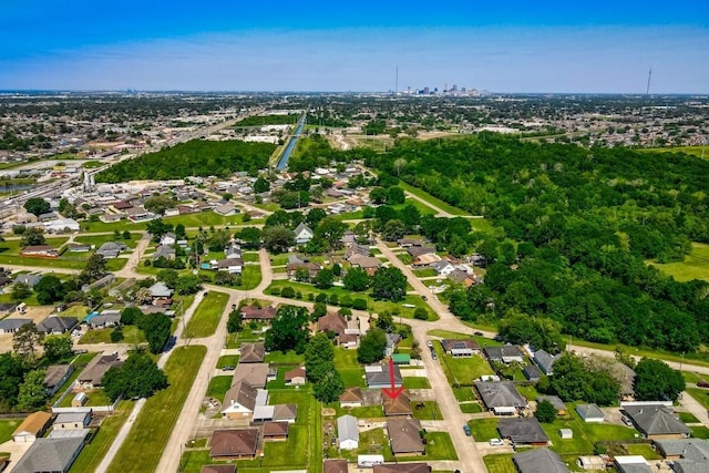 aerial view with a residential view