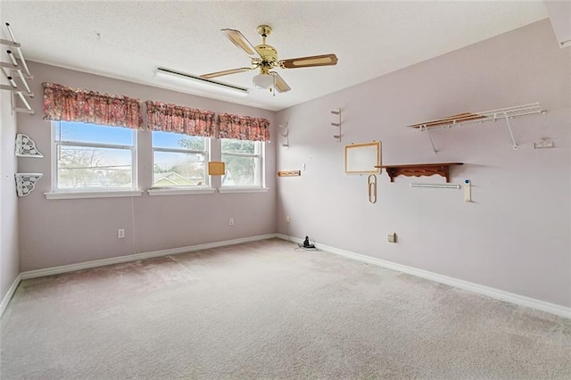 205 Newman Ave, Jefferson, LA 70121 - carpeted empty room with ceiling fan, baseboards, and a textured ceiling