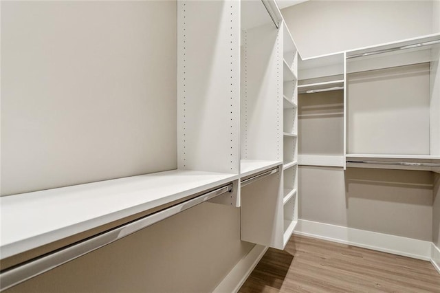 spacious closet with light wood finished floors