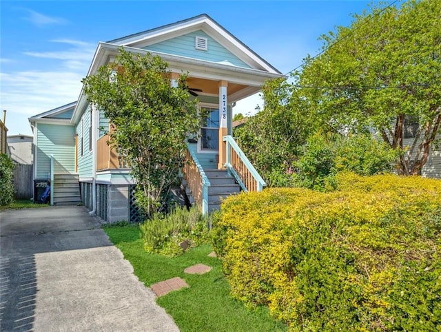 2738 Cleveland Ave, New Orleans, LA 70119 - view of front of house with a porch and stairway