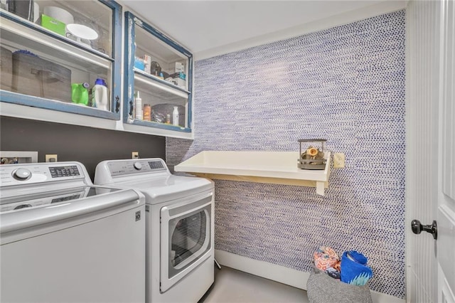 laundry area featuring separate washer and dryer