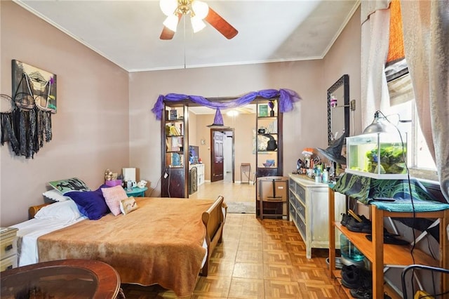 bedroom featuring ornamental molding