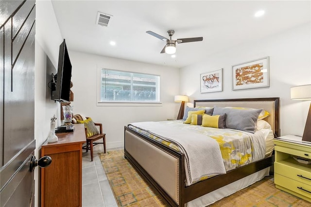 66 Carolyn Ct, Arabi, LA 70032 - bedroom with recessed lighting and a ceiling fan