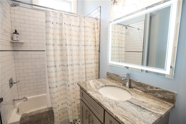 1529 Saint Philip St, New Orleans, LA 70116 - bathroom featuring shower / bath combo with shower curtain and vanity