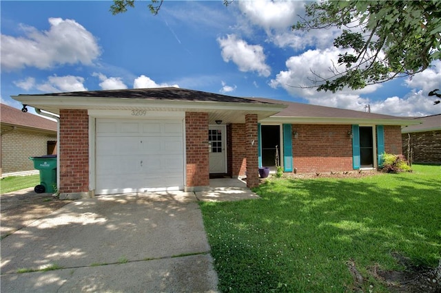 3209 Jennifer Ct, Marrero, LA 70072 - single story home with driveway, an attached garage, and brick siding