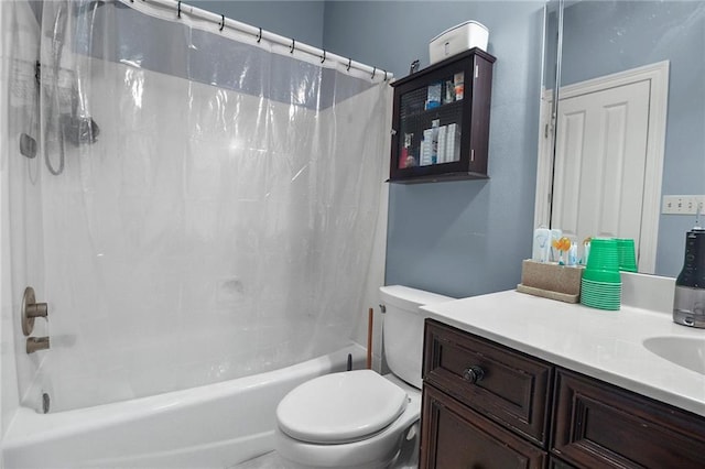 4540 Barataria Blvd, Marrero, LA 70072 - bathroom featuring shower / bath combination with curtain, vanity, and toilet