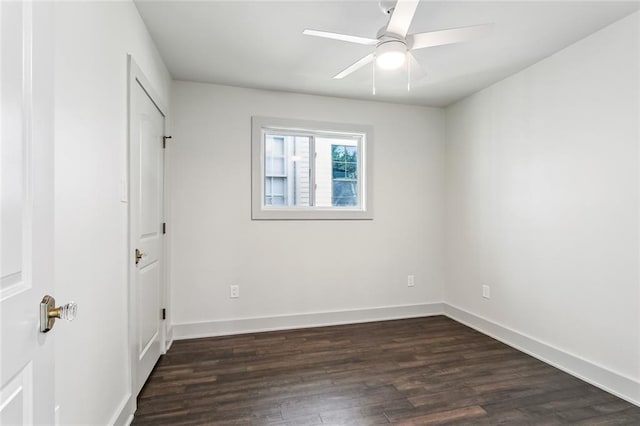 3824 Nashville Ave, New Orleans, LA 70125 - unfurnished bedroom with baseboards, dark wood finished floors, and ceiling fan