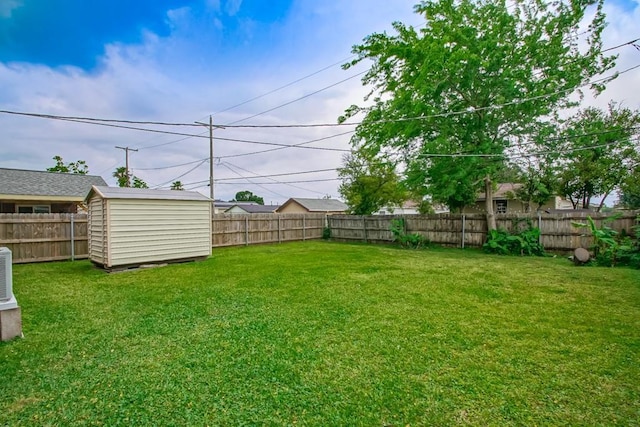 3760 W Louisiana State Dr, Kenner, LA 70065 - view of yard with a fenced backyard, an outdoor structure, and a storage shed