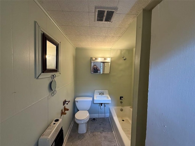 520002 Magazine St, New Orleans, LA 70115 - full bathroom featuring toilet and crown molding