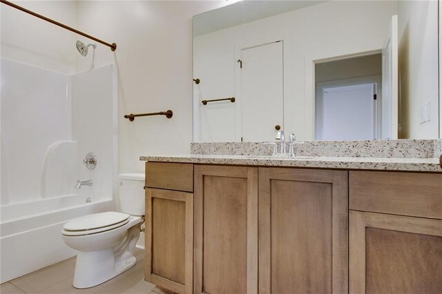 2900 General Taylor St, New Orleans, LA 70115 - bathroom featuring toilet, shower / washtub combination, tile patterned flooring, and vanity