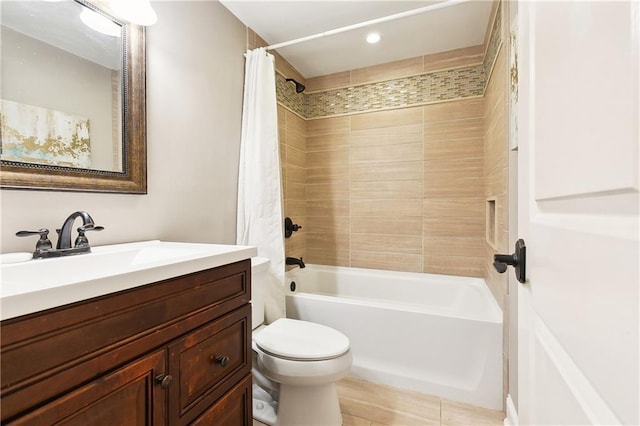 8123 Dalton St, Metairie, LA 70003 - full bath with vanity, shower / bath combination with curtain, and toilet