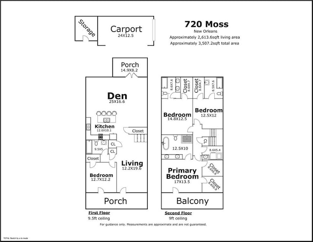 720 Moss St, New Orleans, LA 70119 - floor plan / room layout