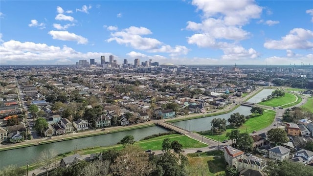 720 Moss St, New Orleans, LA 70119 - aerial view of property's location featuring a large body of water and nearby urban area