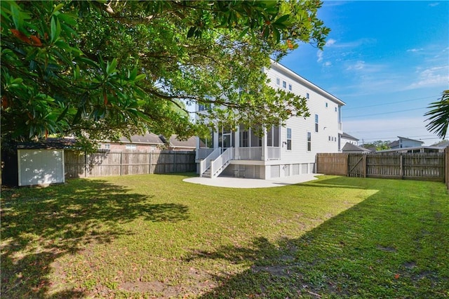 417 28th St, New Orleans, LA 70124 - view of yard with a sunroom and stairway