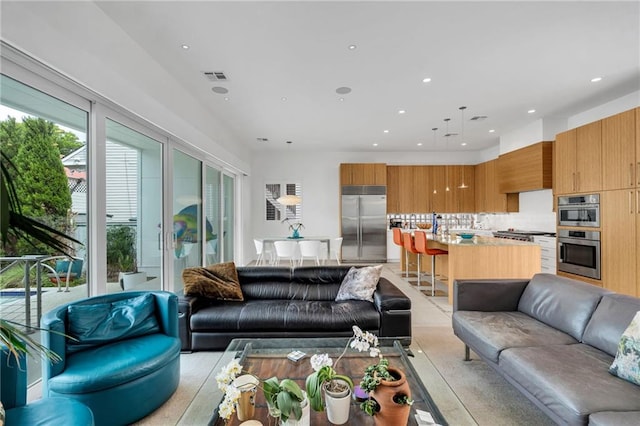 1704 Milan St, New Orleans, LA 70115 - living area featuring recessed lighting and visible vents
