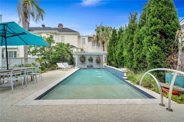 1704 Milan St, New Orleans, LA 70115 - pool with a pergola, fence, and a patio area