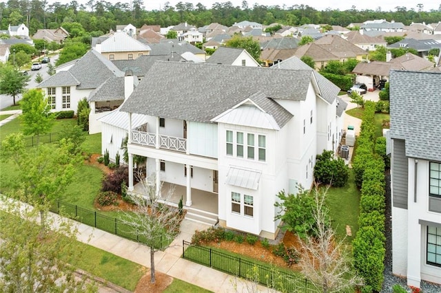 aerial view with a residential view