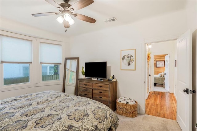 5839 Vicksburg St, New Orleans, LA 70124 - carpeted bedroom featuring a ceiling fan and visible vents