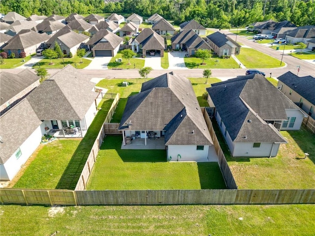 aerial view with a residential view