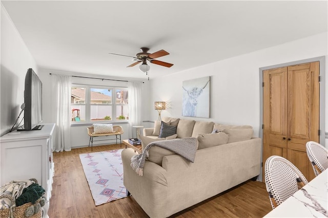 4716 Elmwood Pkwy, Metairie, LA 70003 - living room with ceiling fan and light wood-type flooring