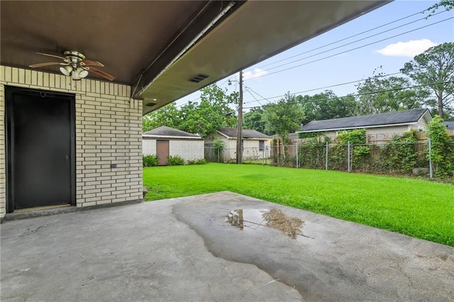 1534 Holiday Pl, New Orleans, LA 70131 - view of patio / terrace featuring fence and a ceiling fan