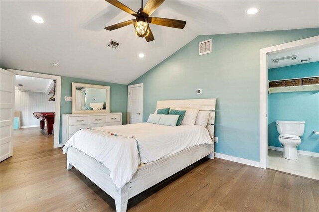 7930 Breakwater Drive 52&53, New Orleans, LA 70124 - bedroom with vaulted ceiling, visible vents, and light wood-type flooring