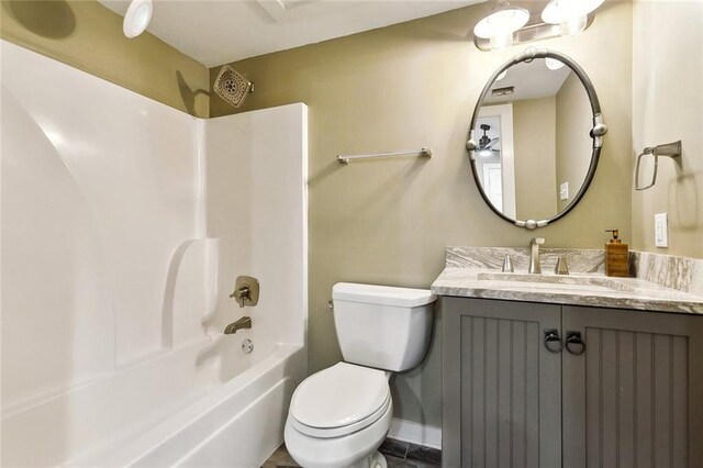7930 Breakwater Drive 52&53, New Orleans, LA 70124 - bathroom featuring shower / bathing tub combination, visible vents, toilet, and vanity
