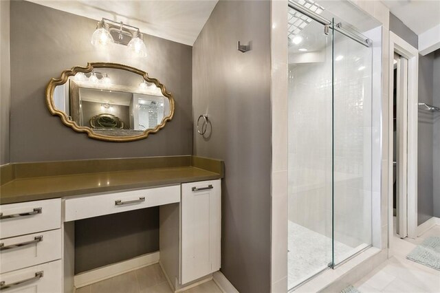 7930 Breakwater Drive 52&53, New Orleans, LA 70124 - bathroom with vanity, tile patterned floors, and a stall shower
