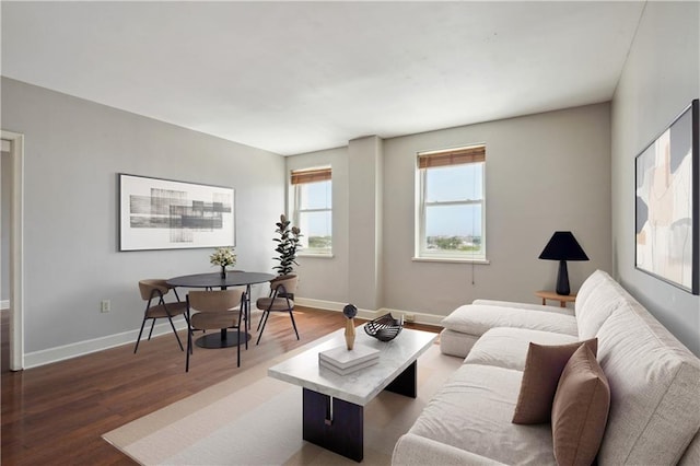 1205 St Charles Ave Unit 714, New Orleans, LA 70130 - living room with wood finished floors and baseboards