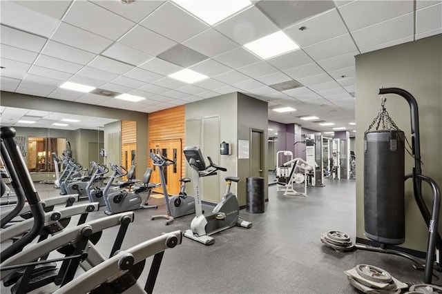 1205 St Charles Ave Unit 714, New Orleans, LA 70130 - gym featuring a paneled ceiling