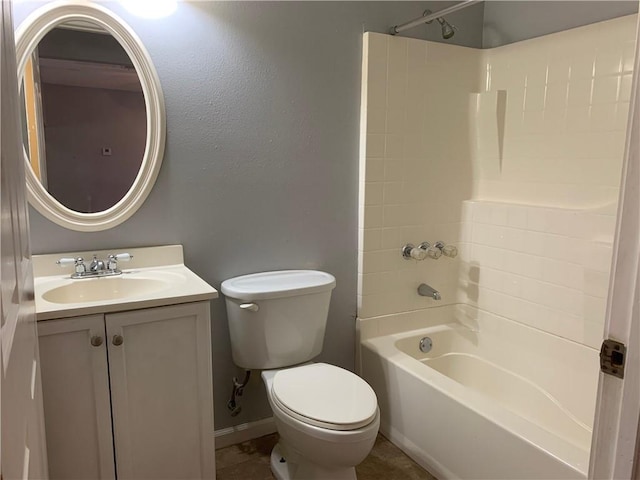 3412 Shannon Dr, Violet, LA 70092 - full bathroom with baseboards, bathtub / shower combination, toilet, and vanity