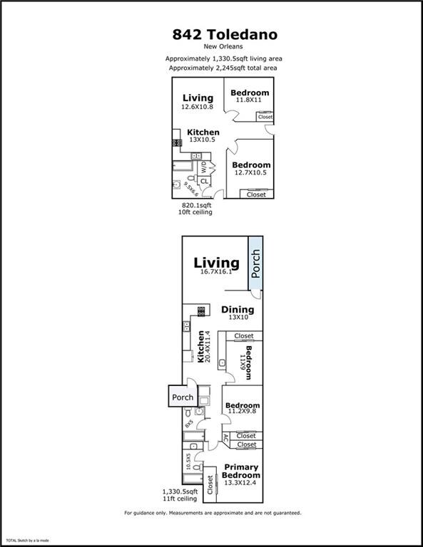 842 Toledano St, New Orleans, LA 70115 - plan